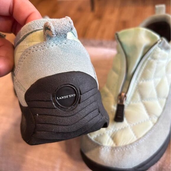 Lands END woman’s zipper sneakers. Mint green. Thick sole. Size 8. Leather/quilt - Picture 10 of 10